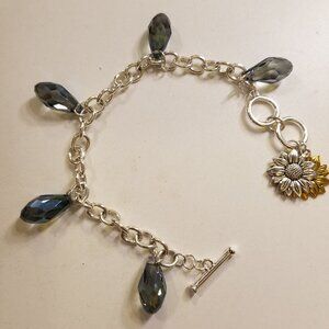 Bracelet Upgrade: Gold Sunflower/Silver Sunflower Silver Charm Bracelet